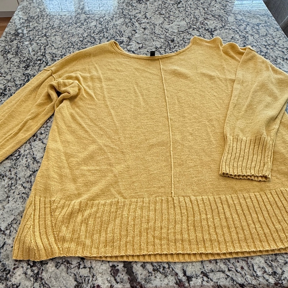 Yellow Long Sleeve Lightweight Sweater
